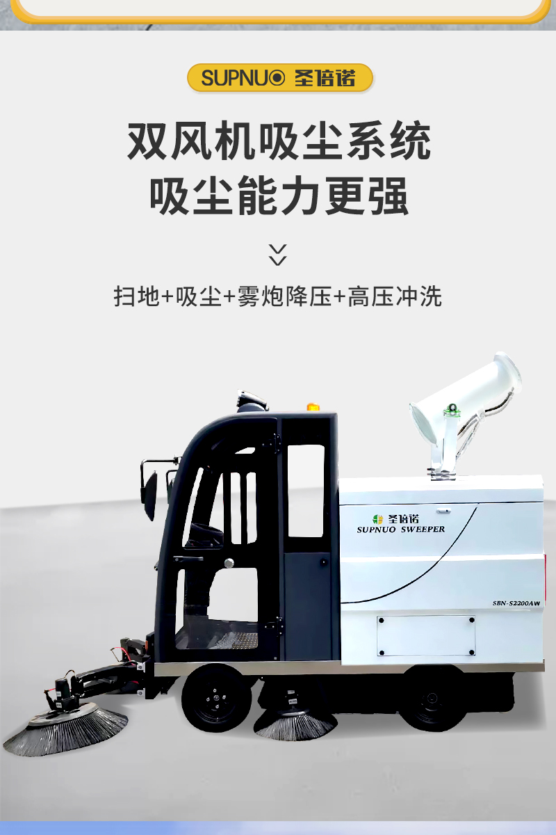 意昂4S2200AW全封闭小四轮驾驶式雾炮高压冲洗电动扫地车详情_02